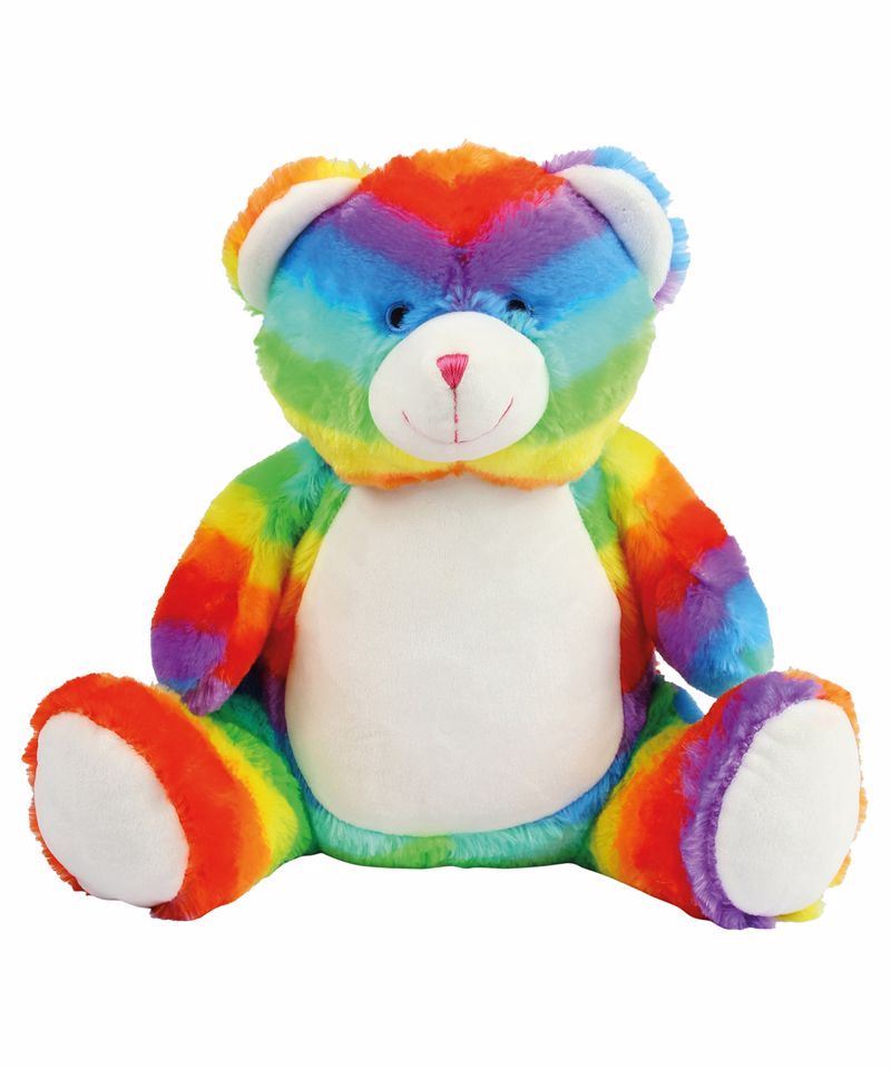 stuffed rainbow bear